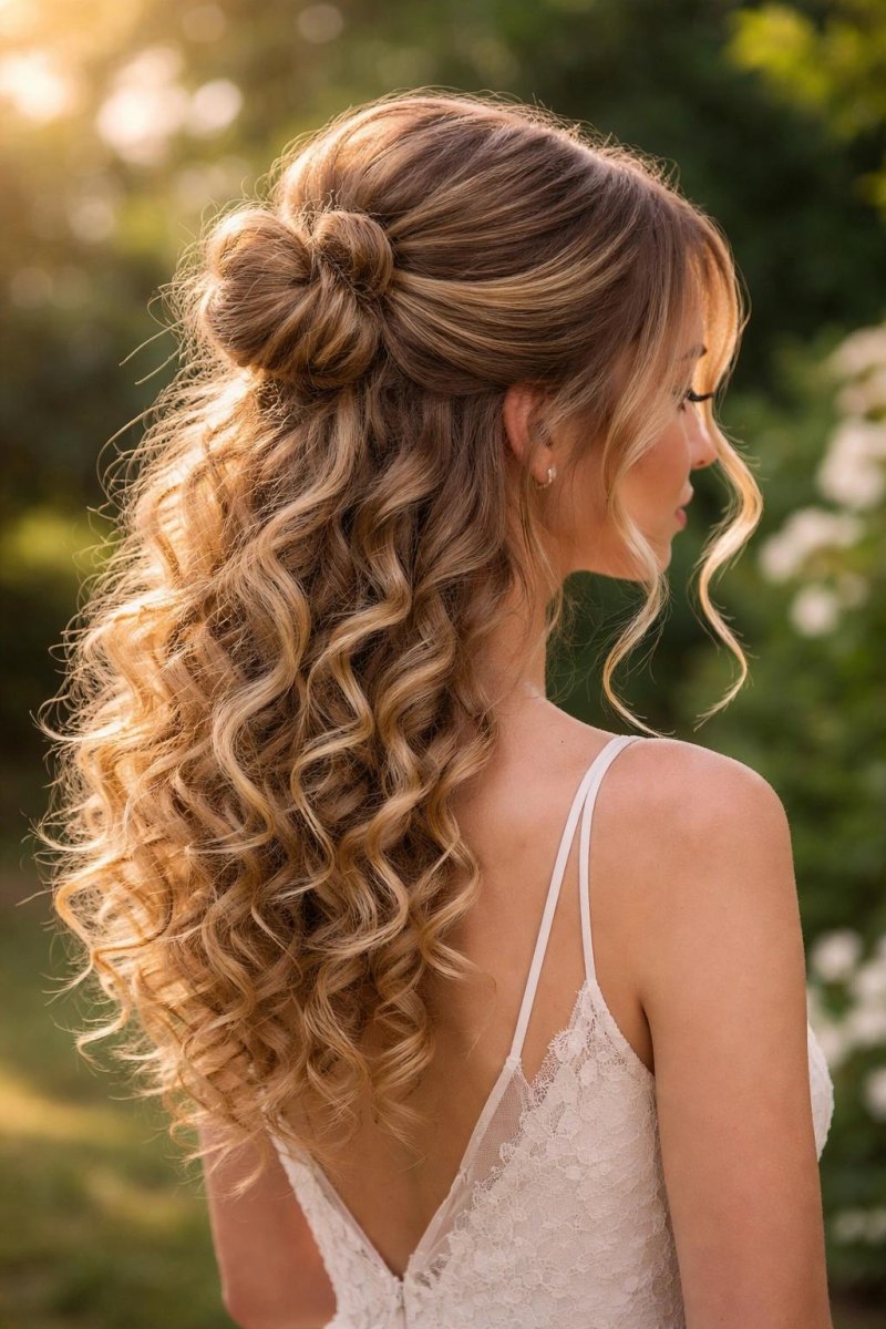 Braut Half Up Dutt Locken