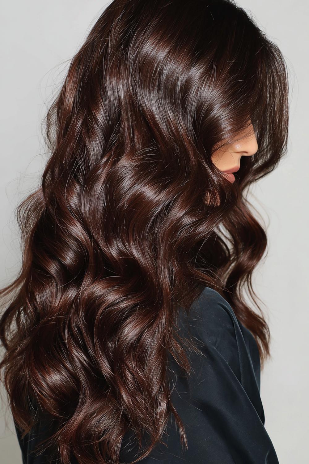 28. Haartrends 2026: Espresso Brunette mit spiegelndem Glanz und präzisen Konturen