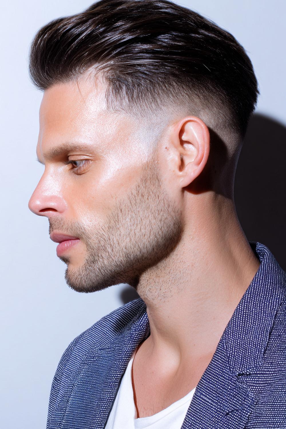 9. Herren Frisuren 2026: Slick Back Undercut mit modernem Soft-Glanz