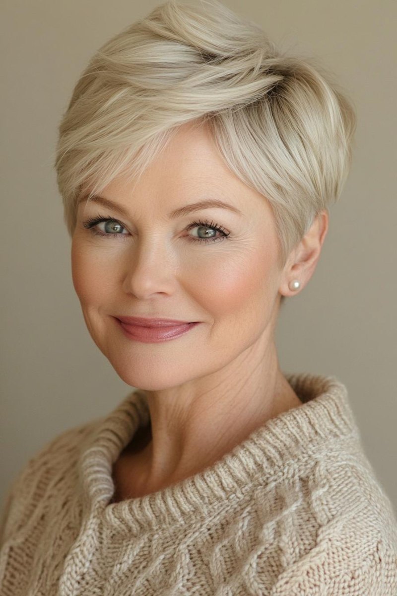Natürlicher blonder Pixie