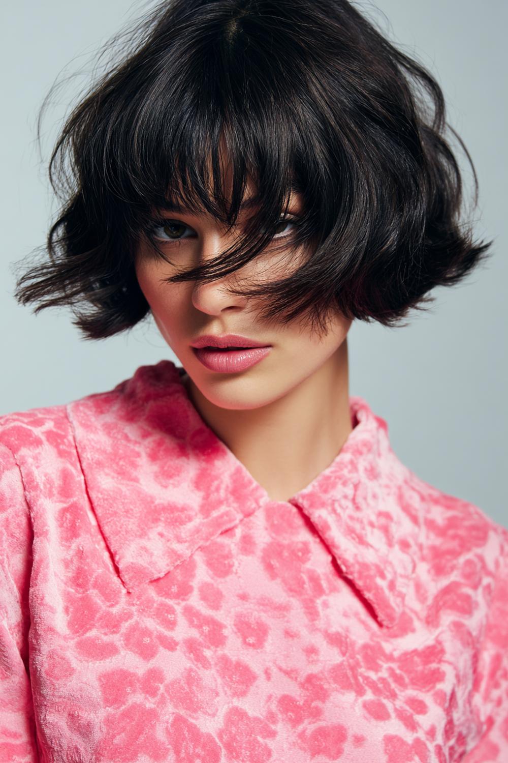 3. Kurzhaar Frisuren 2026 als French Bob mit Mini-Pony und Samt-Finish