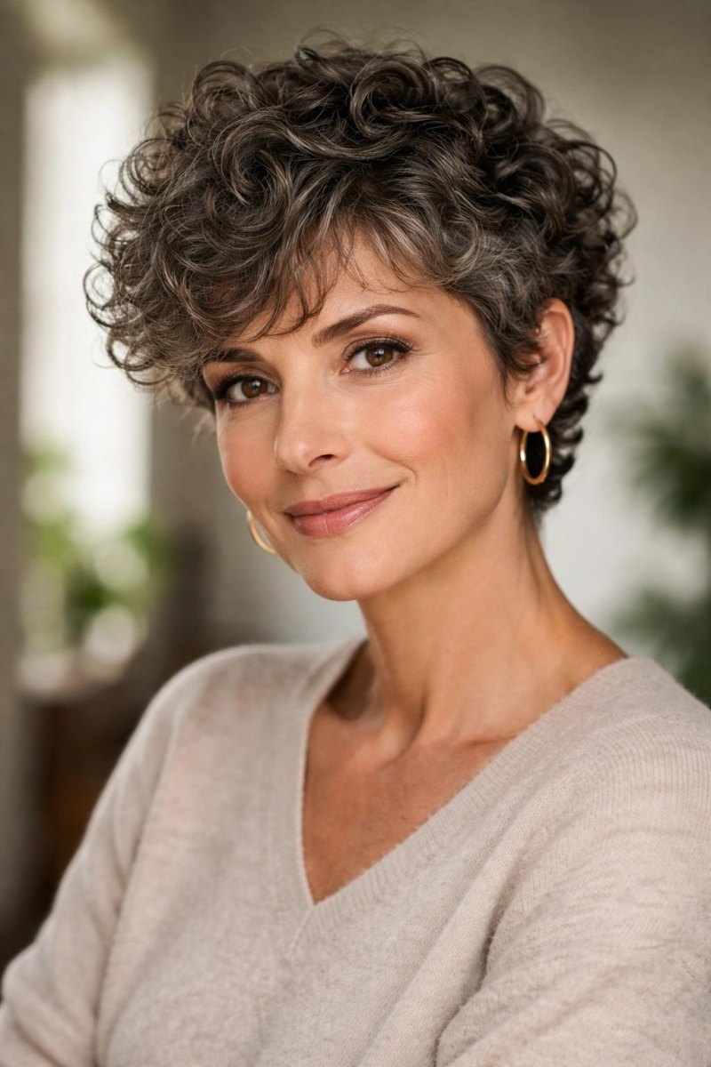 Lockiger Pixie Cut für Frauen