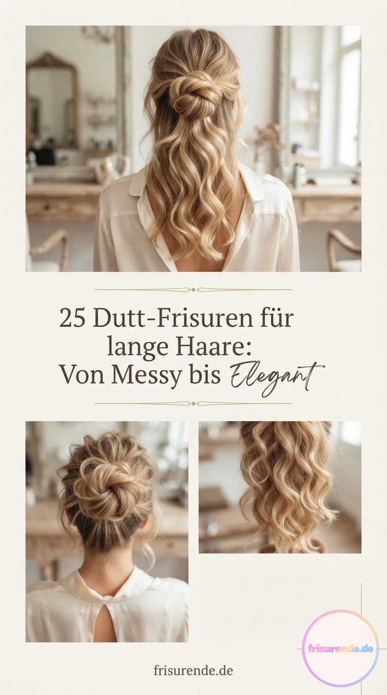25 Dutt-Frisuren für lange Haare: Von Messy bis Elegant