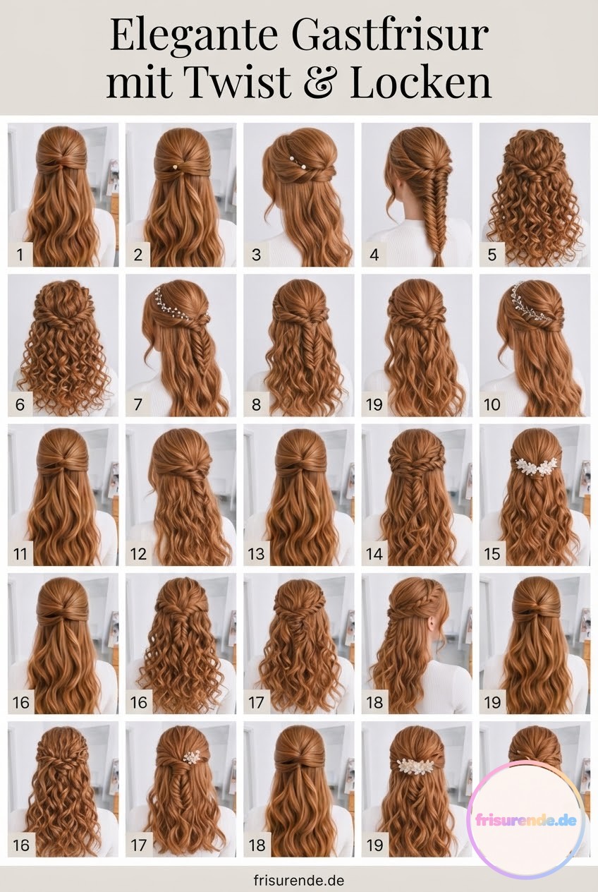Elegante Gastfrisur mit Twist & Locken