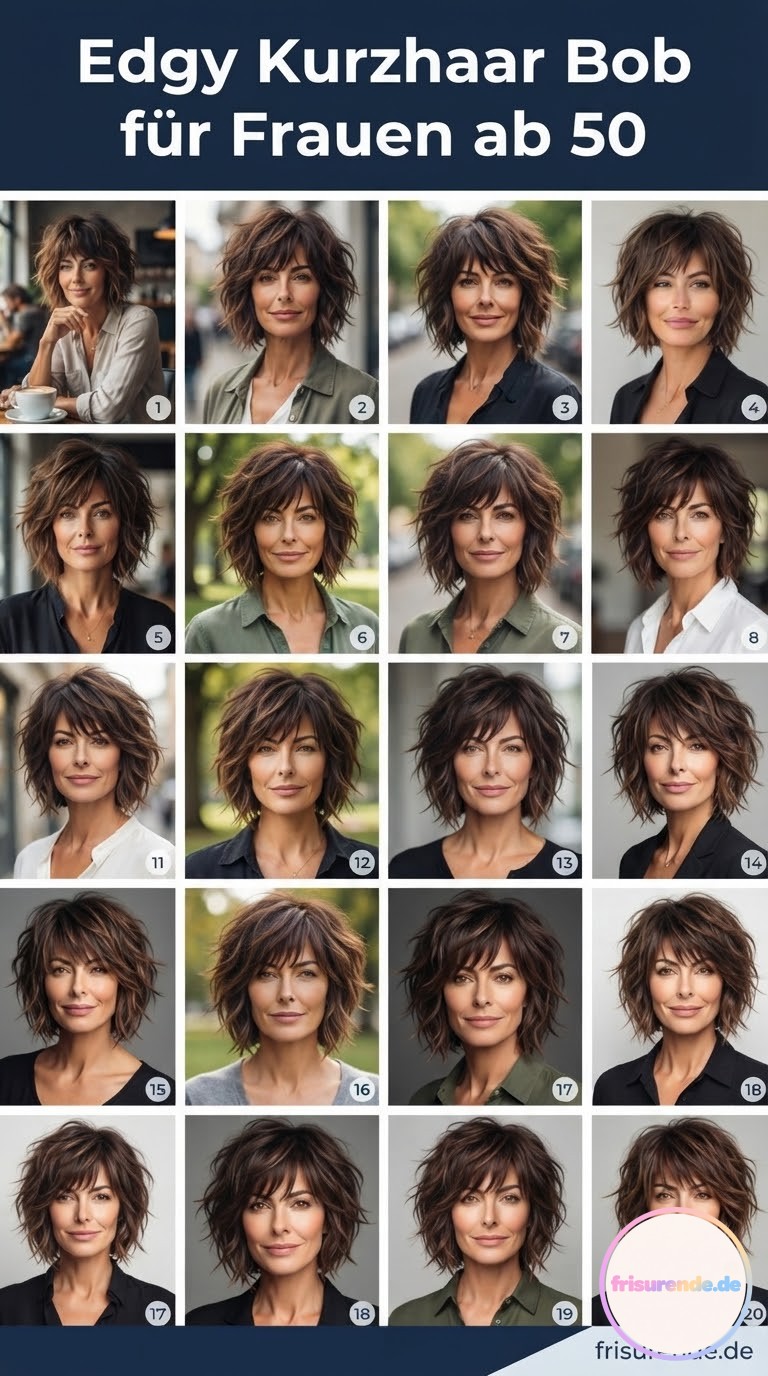 Edgy Kurzhaar Bob für Frauen ab 50