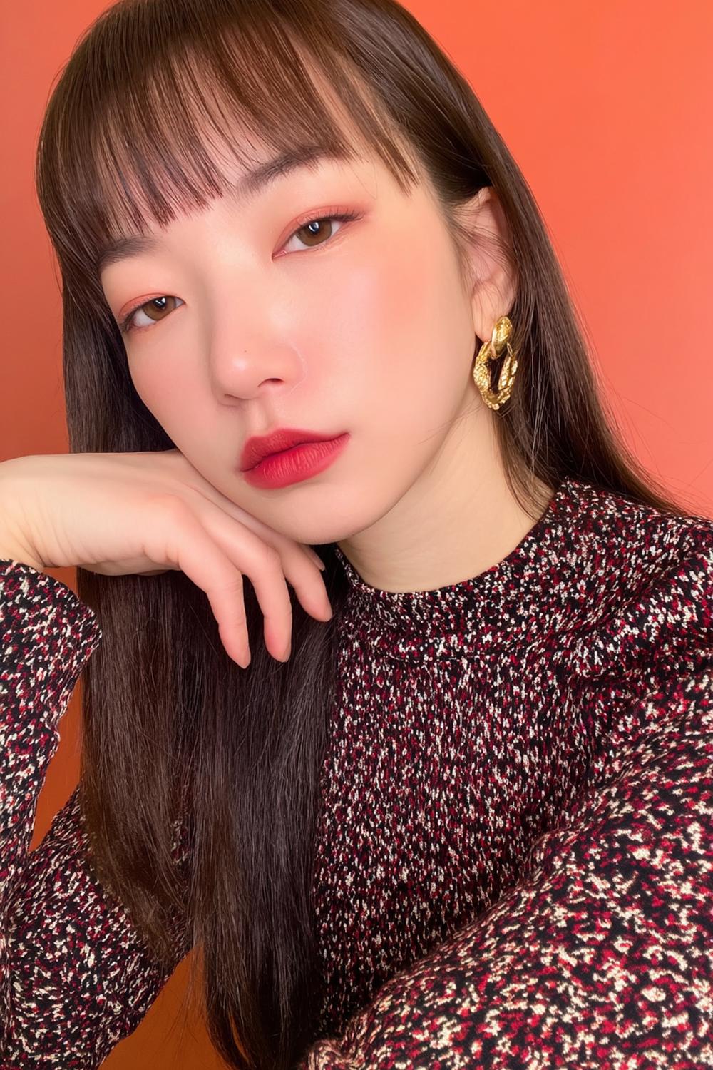 24. Schnelle Frisur: Blunt Bangs Styling mit Rundbürsten-Schwung und glattem Rest