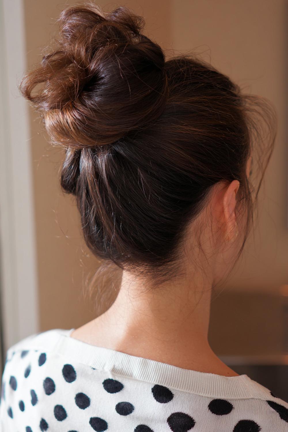 5. Schnelle Frisur: Claw-Clip French Twist mit klarer Kante und lässigem Nacken
