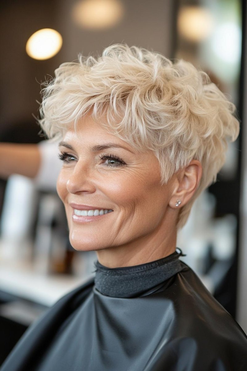 Voluminöser Blond Pixie