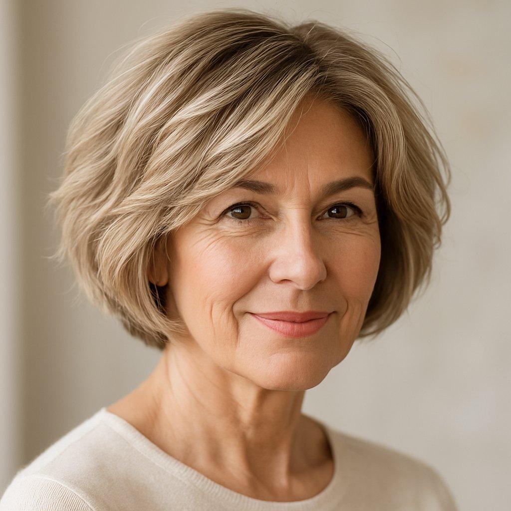 Zeitloser gestufter Bob Frauen 50